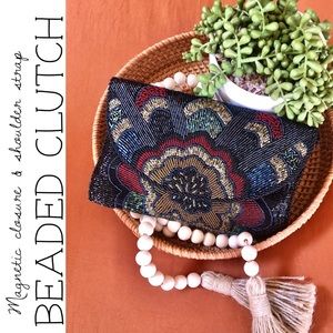 Art Deco Beaded Clutch with Shoulder Strap